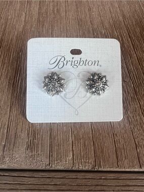 Brighton Silver Floral Sunburst Stud Earrings
